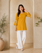 Yellow Short-Kurta Pant Set