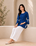 Blue Short-Kurta Pant Set