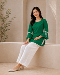 Green Short-Kurta Pant Set