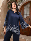 Blue Embroidered Set
