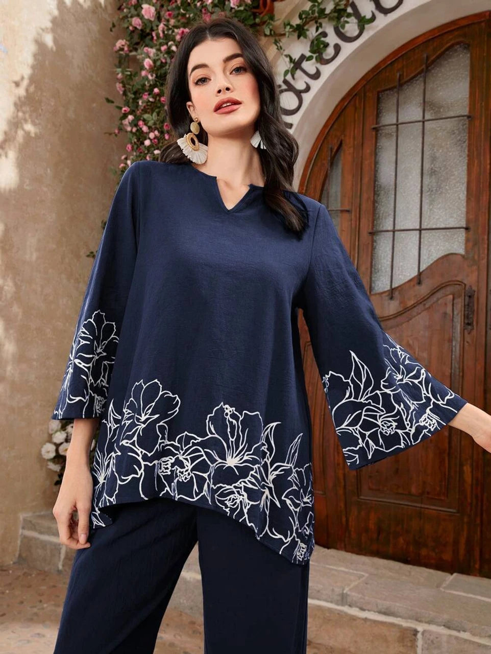 Blue Embroidered Set
