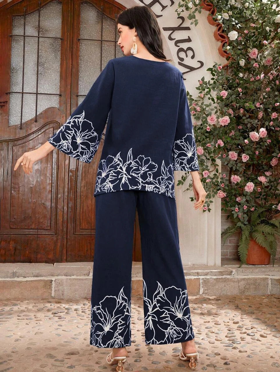 Blue Embroidered Set