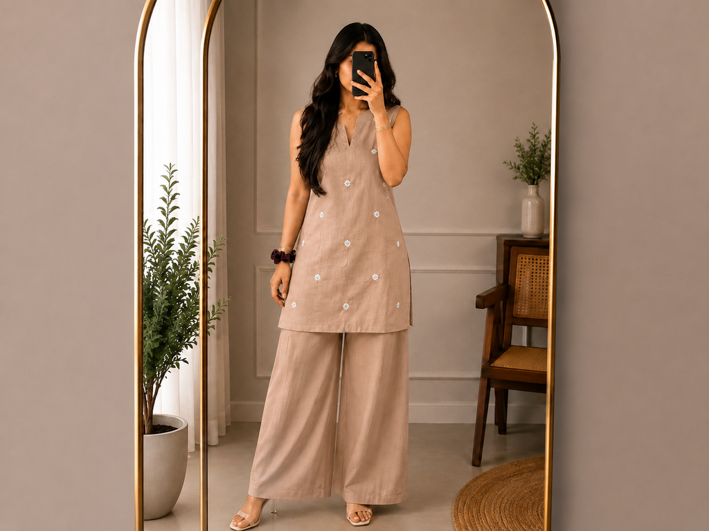 Warm Dusty Beige Cord Set