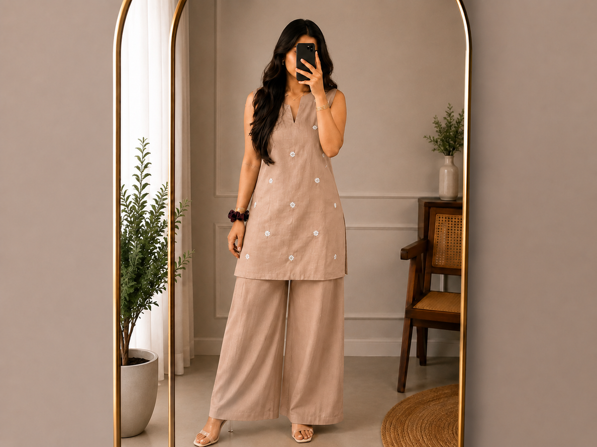 Warm Dusty Beige Cord Set