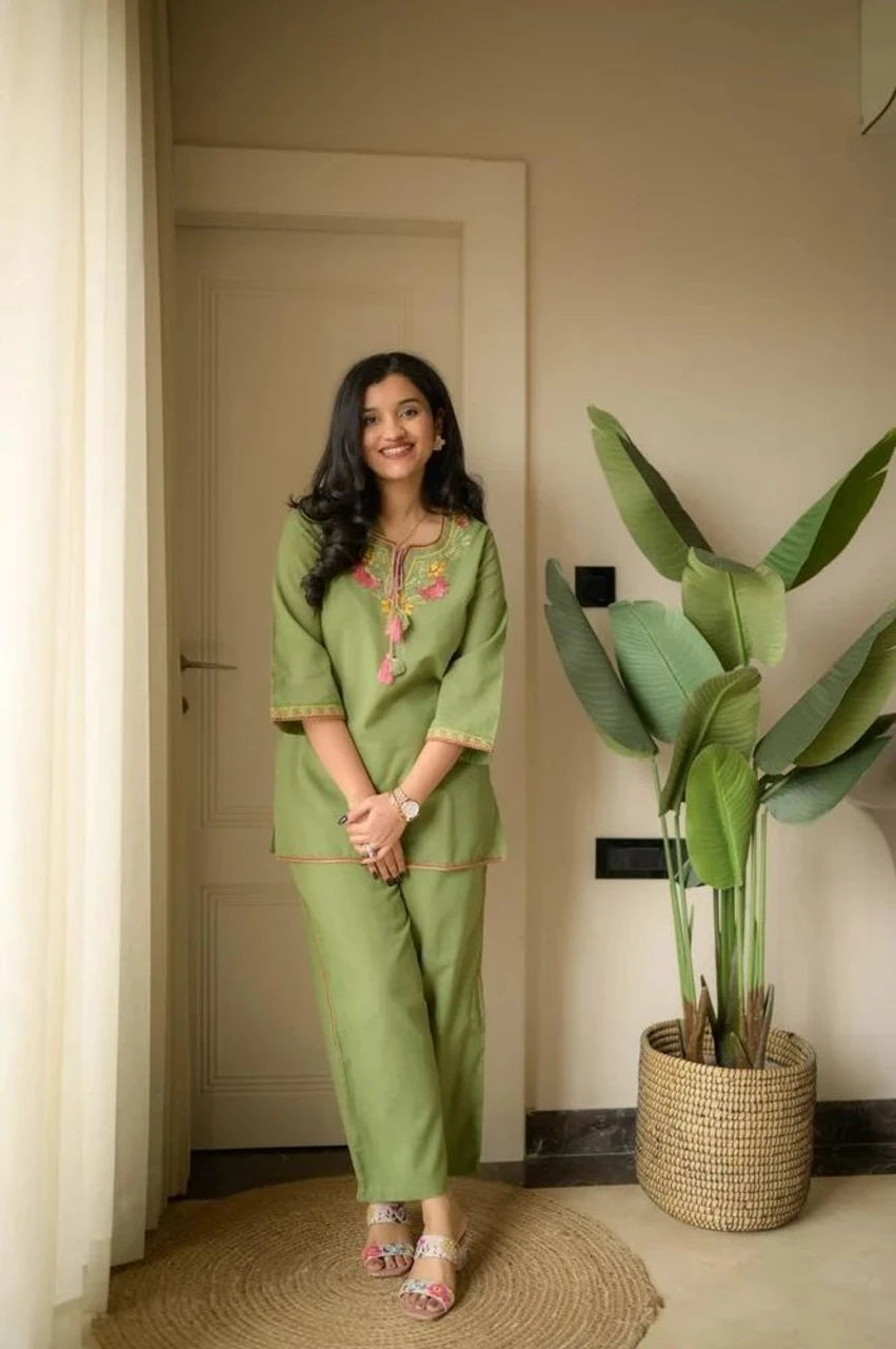 Green Cotton Cord Set