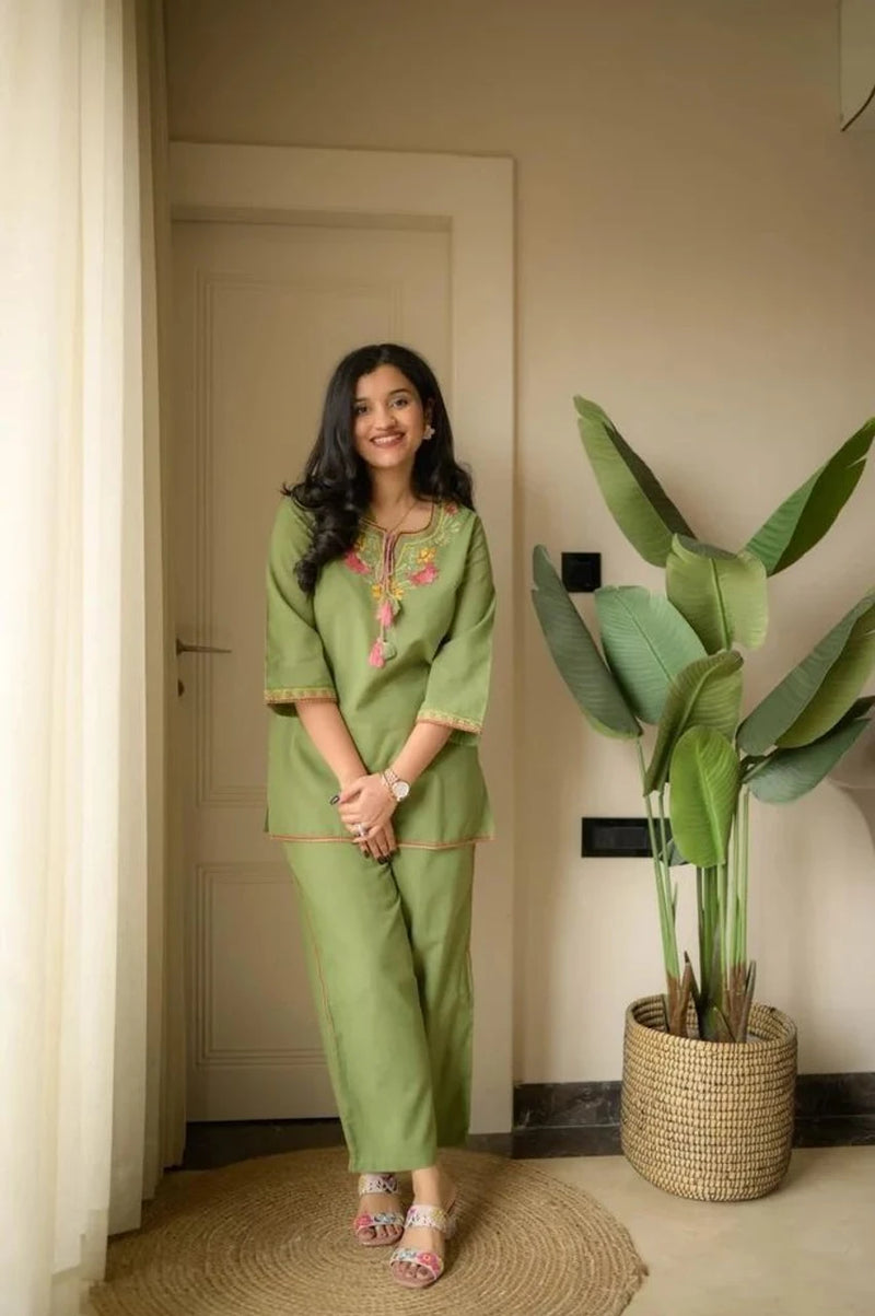 Green Cotton Cord Set