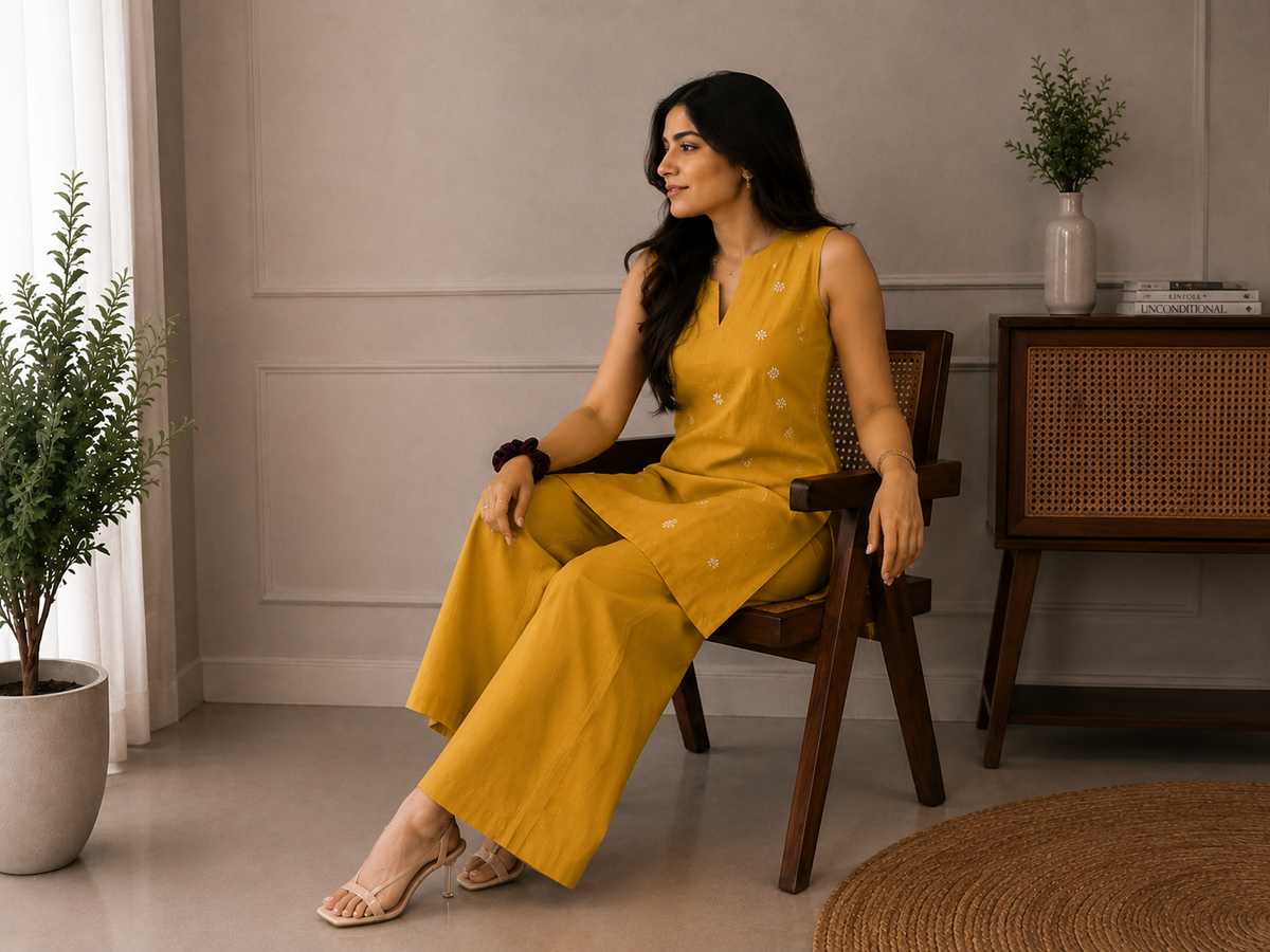 Mustard Cotton Cord Set