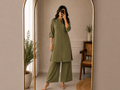 Olive Green Knee Length Cord Set