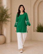 Green Short-Kurta Pant Set
