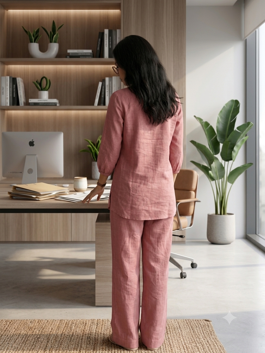 Pink Linen Cord Set
